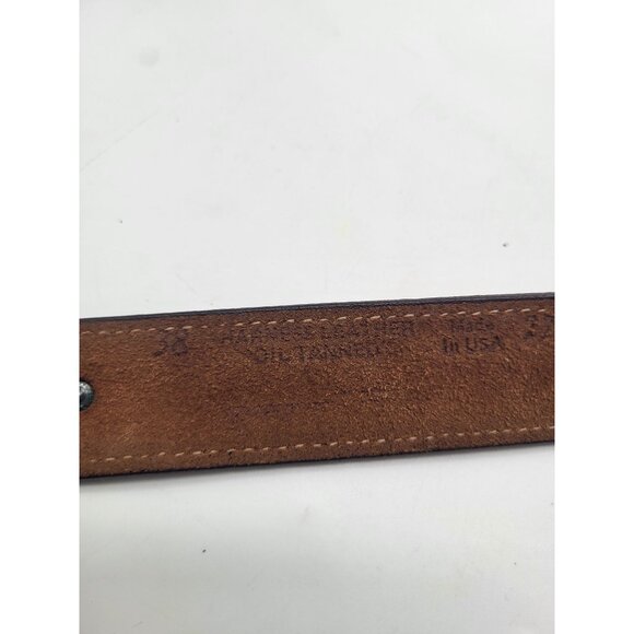 Danbury Belt SZ 38 Harness Leather Oil Tanned Made in USA Brown - Picture 4 of 8